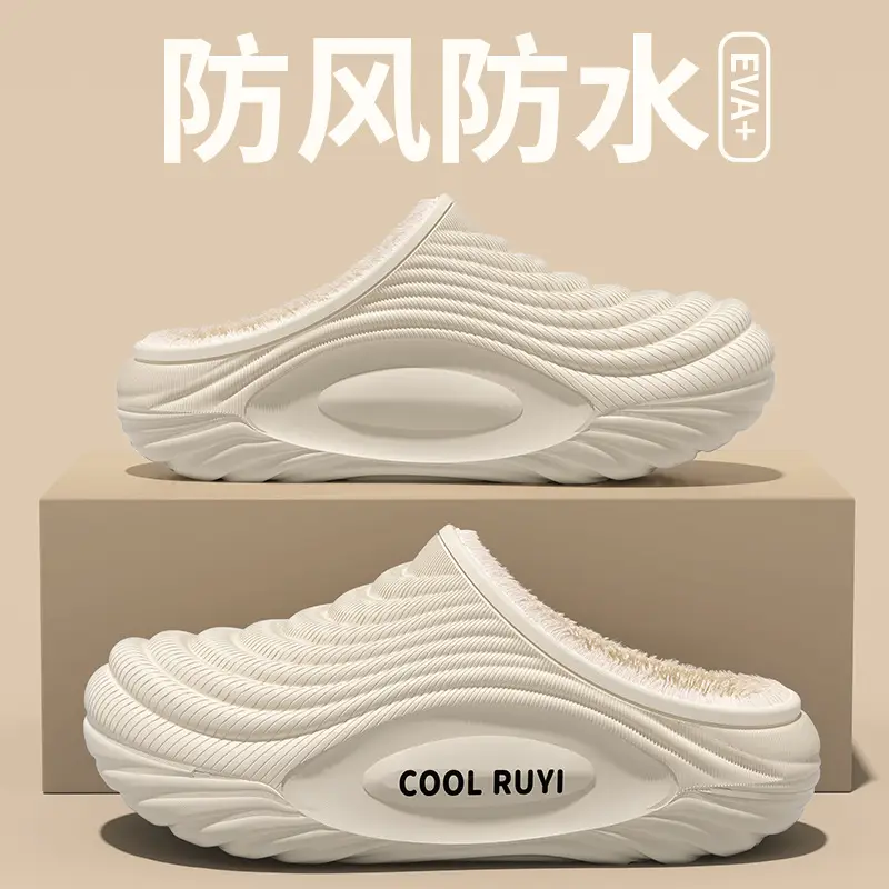 New Waterproof Cotton Slippers for Women in Winter Indoor Home Thick-Soled Slippers with Velvet and Thickeneding for Couples to Wear Outside Cotton Shoes for Men - Image 15