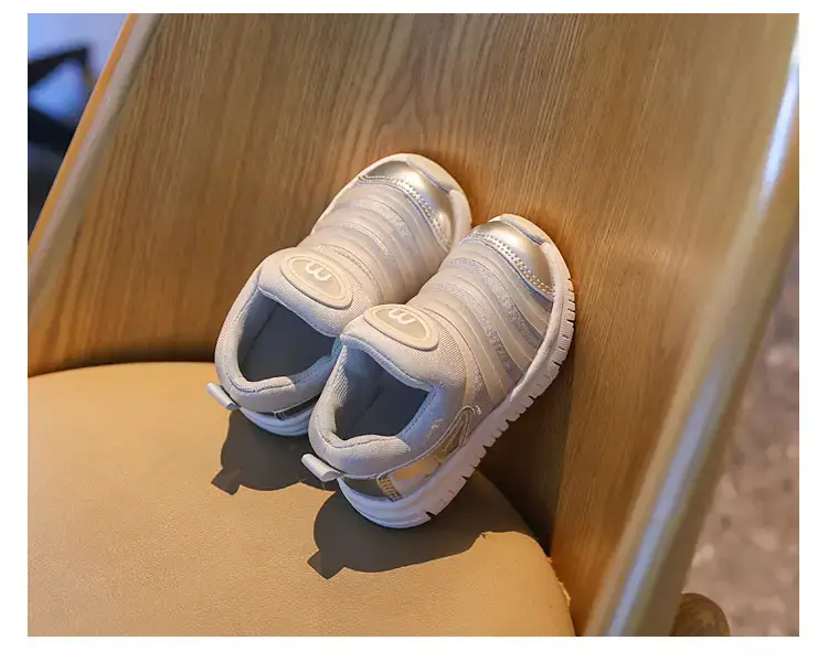 Baby Sneakers White Silver Soft Sole Lightweight — feature 10