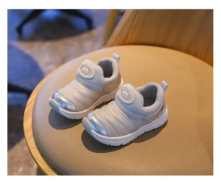 Baby Sneakers White Silver Soft Sole Lightweight — feature 8