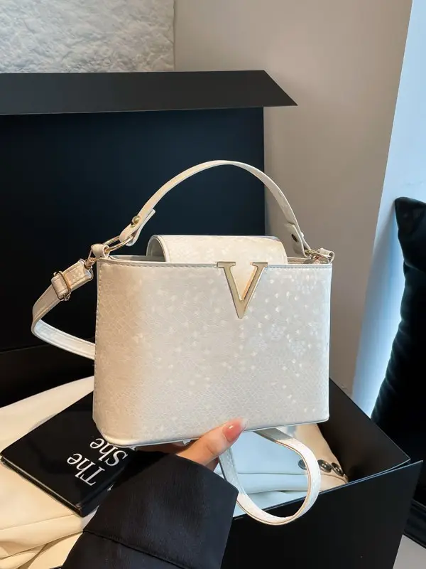 2025 Women's Silver Sequin Square Shoulder Bag - Image 8