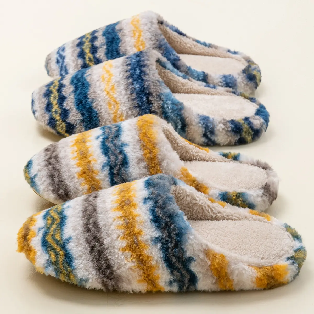 Japanese-Style Silent Floor Cotton Slippers for Men Women Winter - Image 6