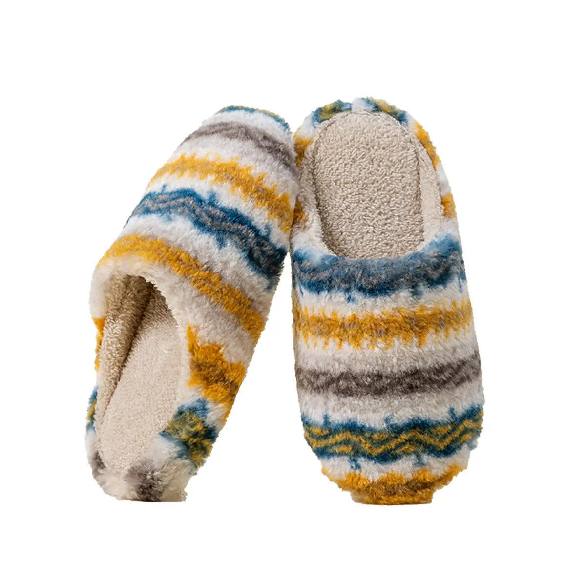 Japanese-Style Silent Floor Cotton Slippers for Men Women Winter - Image 9