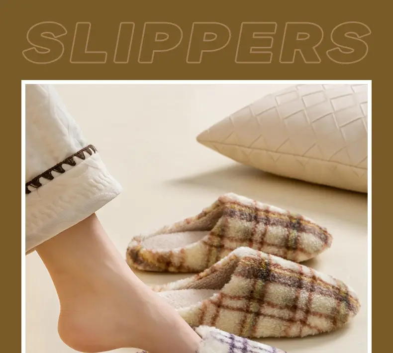 Japanese-Style Silent Floor Cotton Slippers for Men Women Winter — feature 1