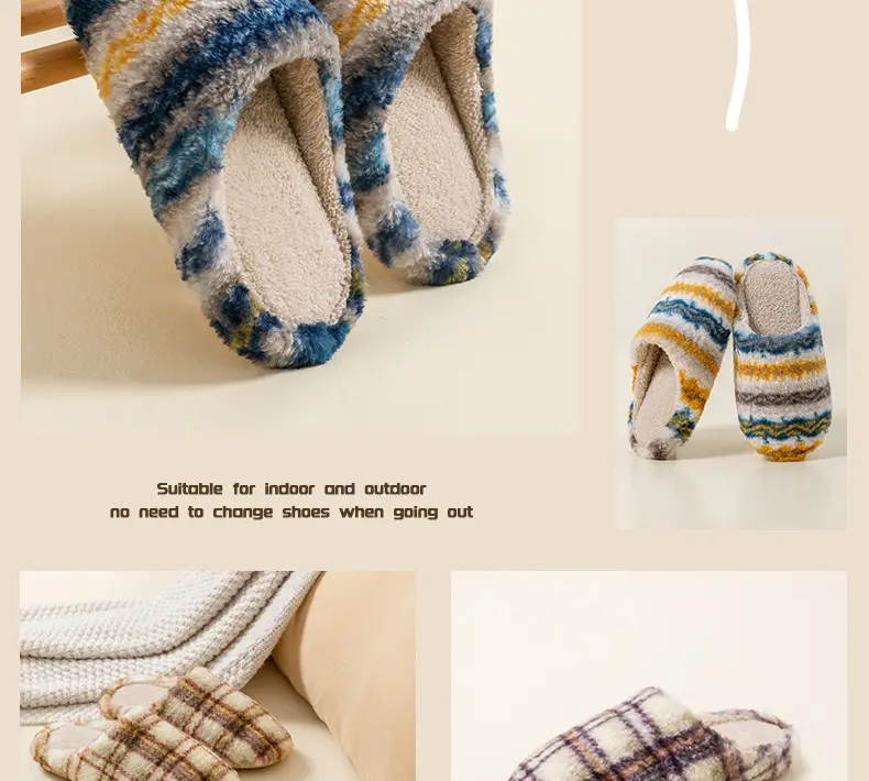 Japanese-Style Silent Floor Cotton Slippers for Men Women Winter — feature 16