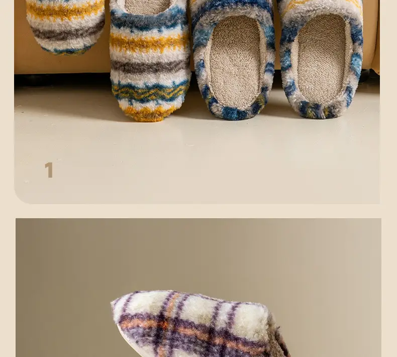 Japanese-Style Silent Floor Cotton Slippers for Men Women Winter — feature 7