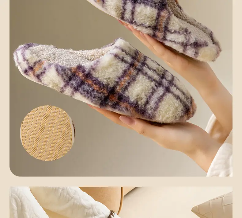 Japanese-Style Silent Floor Cotton Slippers for Men Women Winter — feature 8