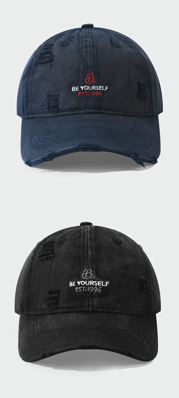 Black Embroidered Baseball Cap Large Head — feature 12