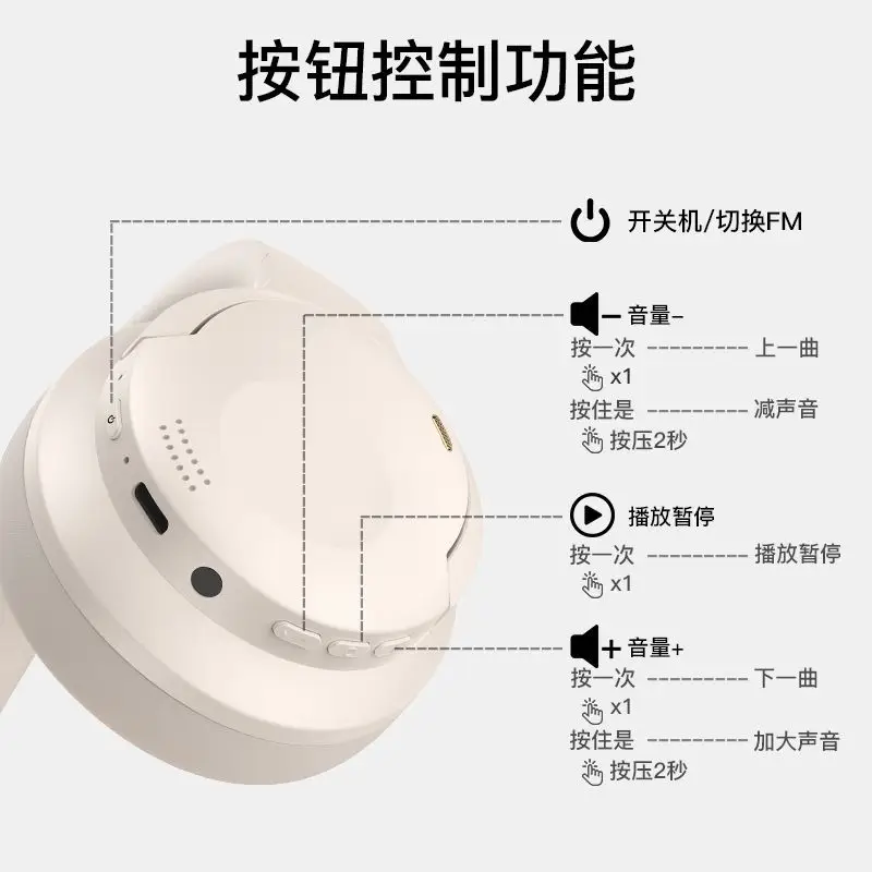 Pink Bluetooth Headset with Active Noise Cancellation - Image 6