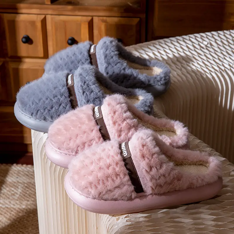 Home Cotton Slippers for Women Autumn and Winter 2025 New Indoor Home Thick-Soled Household Warm Anti-Slip Cotton Slippers for Men Winter - Image 7