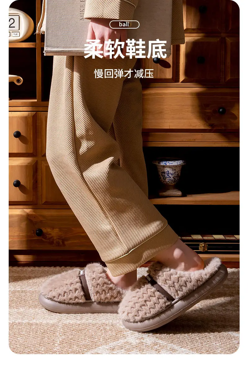Home Cotton Slippers for Women Autumn and Winter 2025 New Indoor Home Thick-Soled Household Warm Anti-Slip Cotton Slippers for Men Winter — feature 6