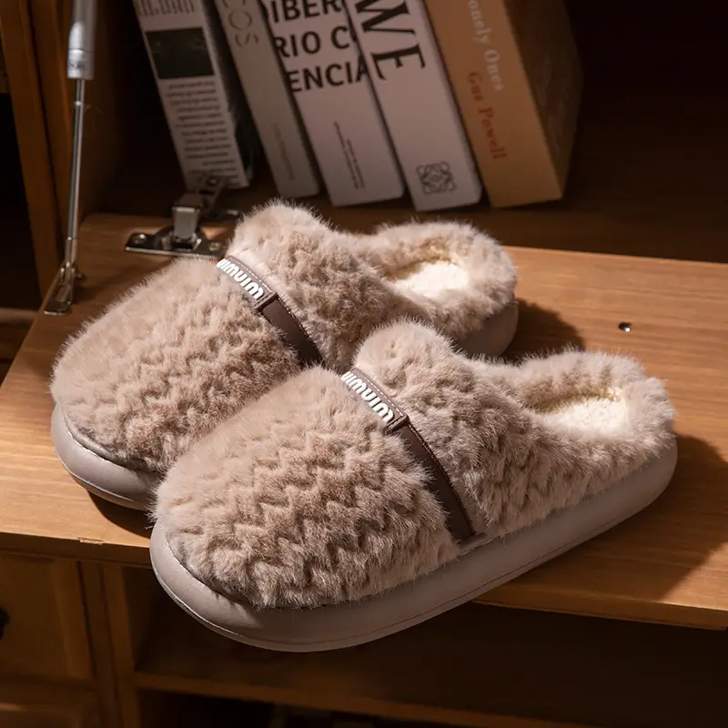 Home Cotton Slippers for Women Autumn and Winter 2025 New Indoor Home Thick-Soled Household Warm Anti-Slip Cotton Slippers for Men Winter - Image 2