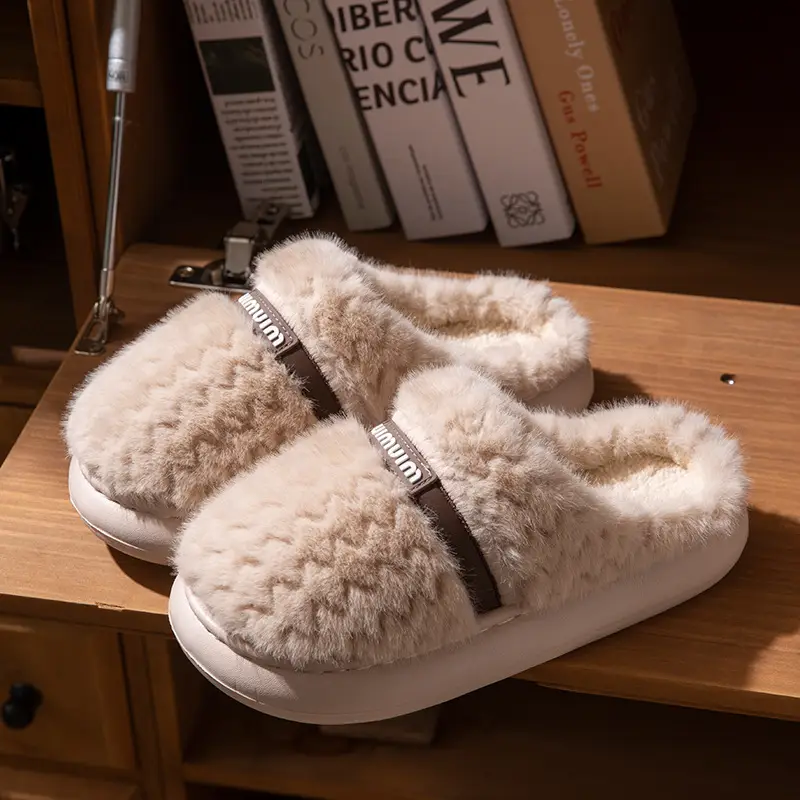 Home Cotton Slippers for Women Autumn and Winter 2025 New Indoor Home Thick-Soled Household Warm Anti-Slip Cotton Slippers for Men Winter - Image 3