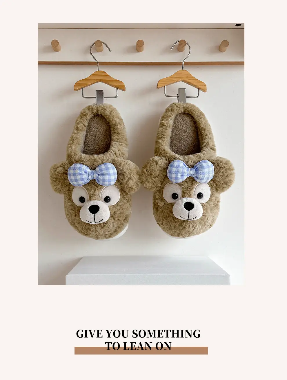 Children's Cotton Slippers for Girls, Winter Bow-Knot Bear Plush Cartoon Ladies' Non-Slip Warm Parent-Child Cotton Slippers for Winter — feature 22