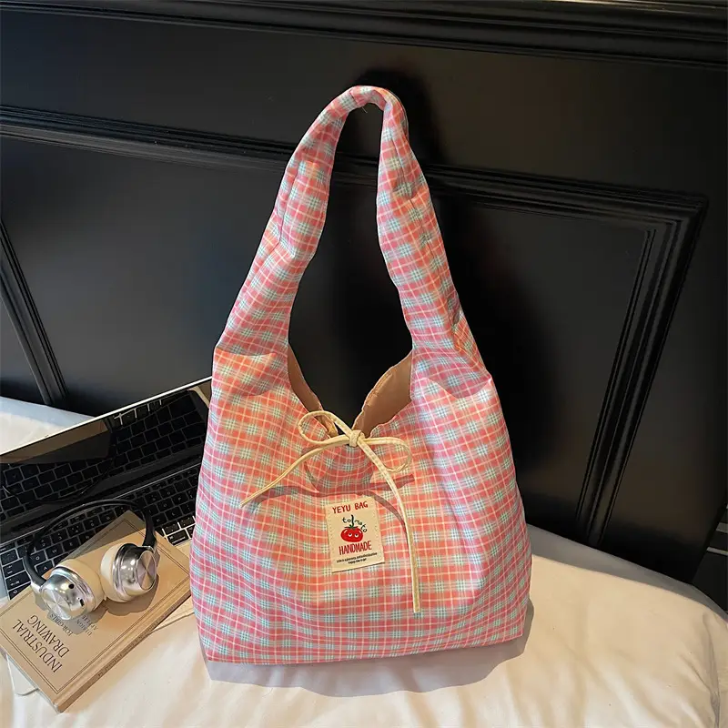 Women's Plaid Canvas Shoulder Bag 2025 New Style - Image 4