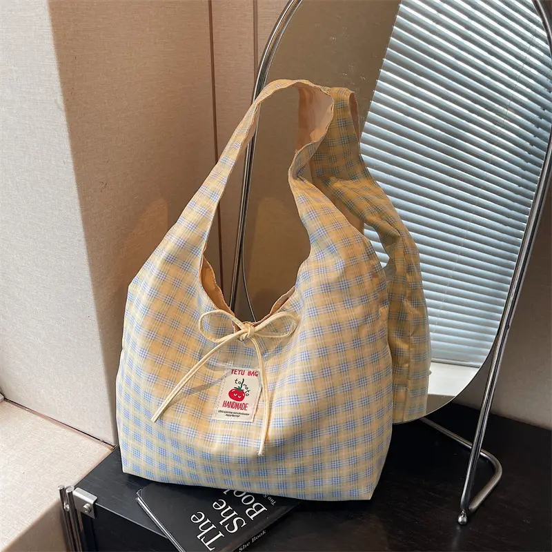 Women's Plaid Canvas Shoulder Bag 2025 New Style - Image 5