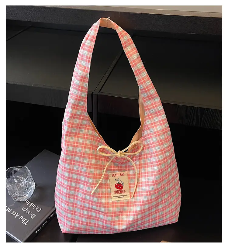 Women's Plaid Canvas Shoulder Bag 2025 New Style — feature 1