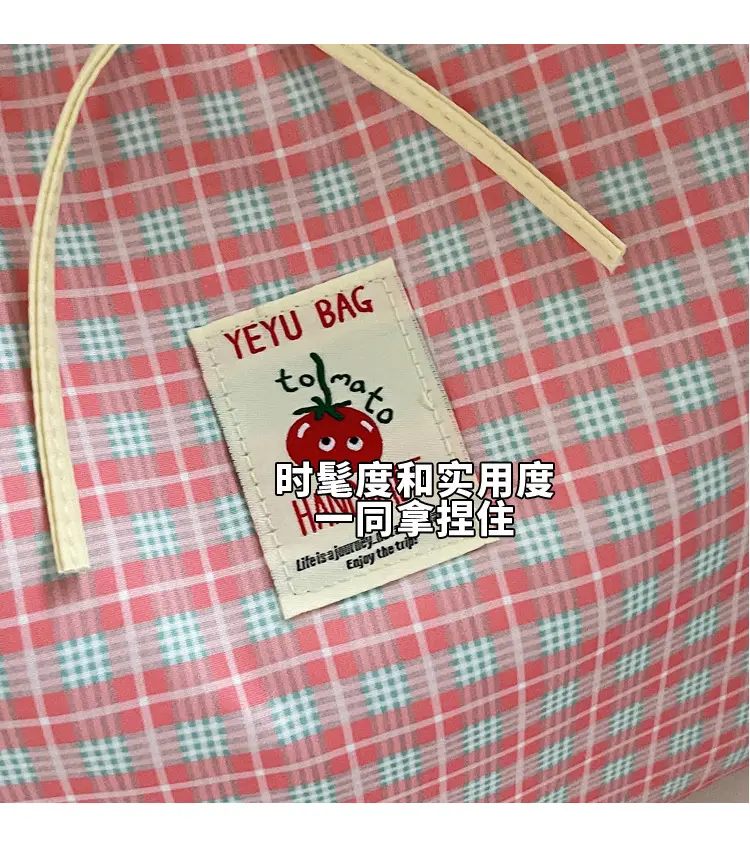 Women's Plaid Canvas Shoulder Bag 2025 New Style — feature 3