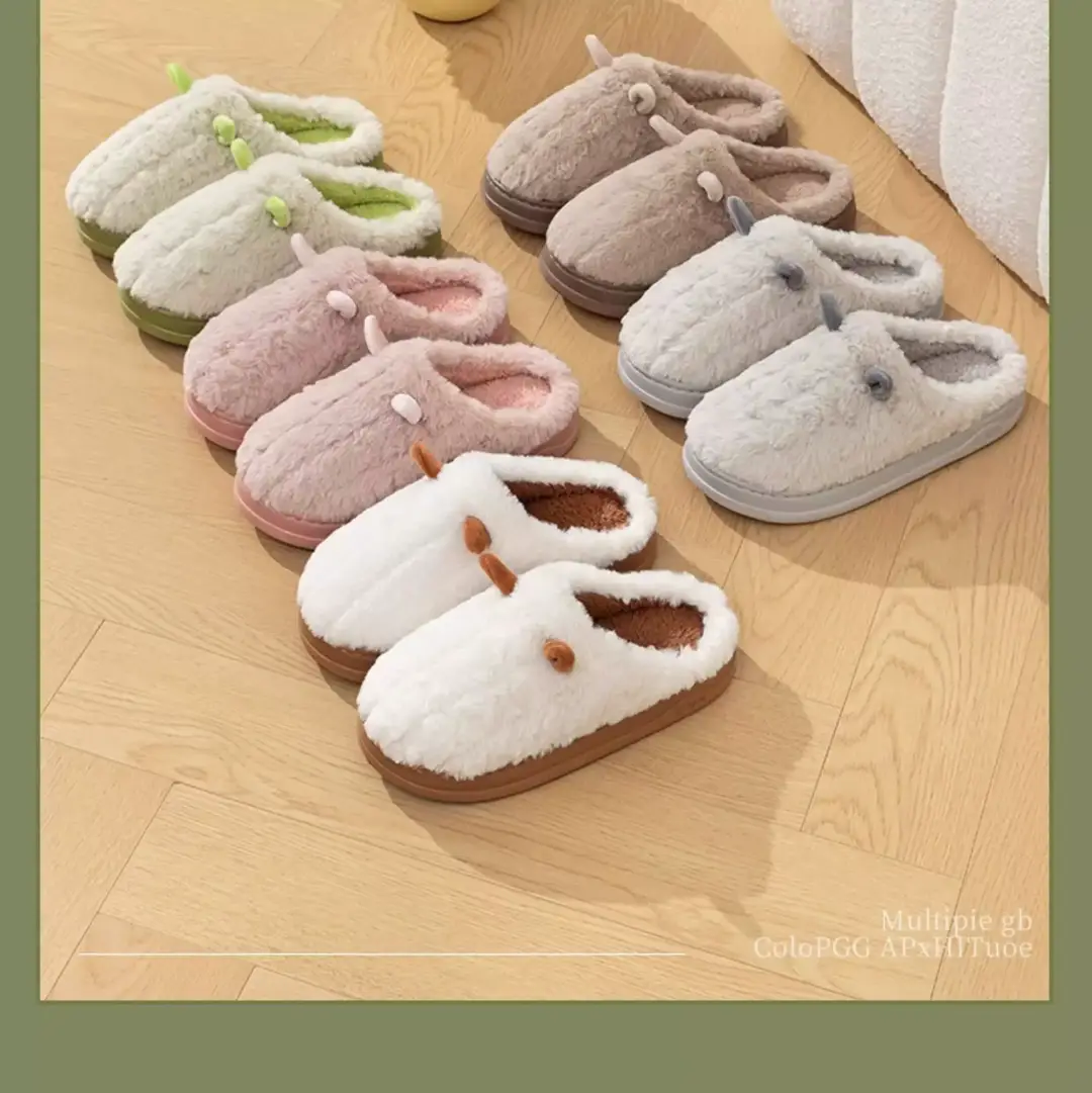 2025 New Cotton Slippers Plush Warm Confinement Shoes for Women Autumn and Winter Indoor Home Shoes with a Stepping-On-Clouds Feel for Men — feature 14