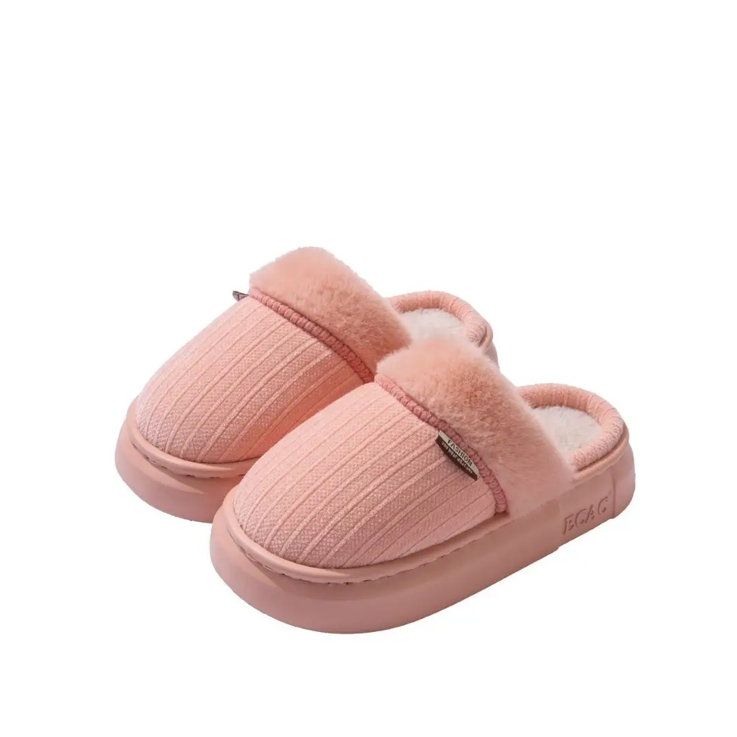 Fleece-Lined Thick Cotton Slippers for Women 2025 New Autumn and Winter Thick-Soled Non-Slip Non-Shedding Eva Home Closed-Toe Slippers for Men - Image 7