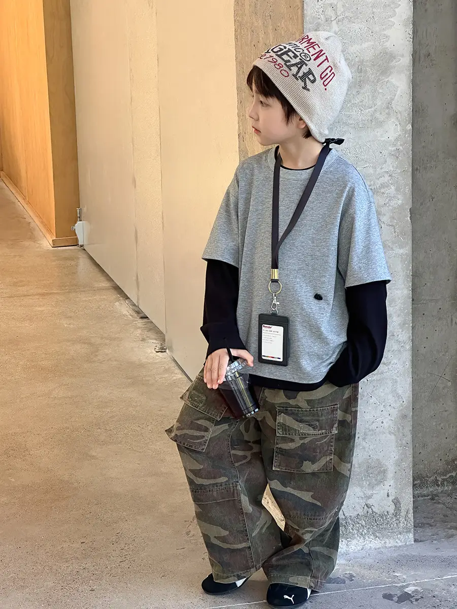 Aimo Beibei Boys 2026 Cotton Letter Top with Cami Pants - Image 6