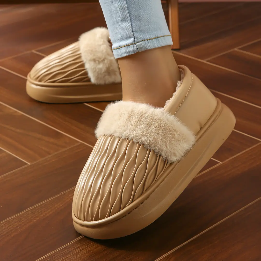 Couple Cotton Slippers with Thick Soles for Men and Women, Non-Slip Home Use, Indoor Winter Warm Wool Slippers, Home Cotton Shoes