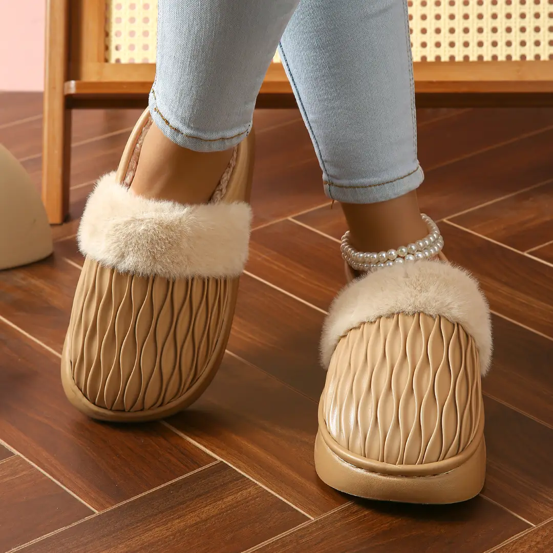 Couple Cotton Slippers with Thick Soles for Men and Women, Non-Slip Home Use, Indoor Winter Warm Wool Slippers, Home Cotton Shoes — feature 6