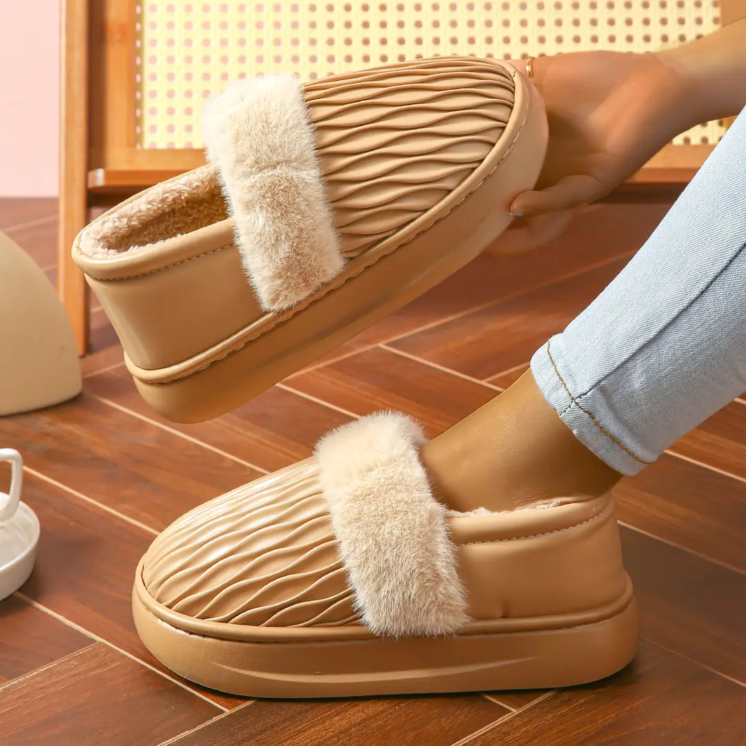 Couple Cotton Slippers with Thick Soles for Men and Women, Non-Slip Home Use, Indoor Winter Warm Wool Slippers, Home Cotton Shoes — feature 7
