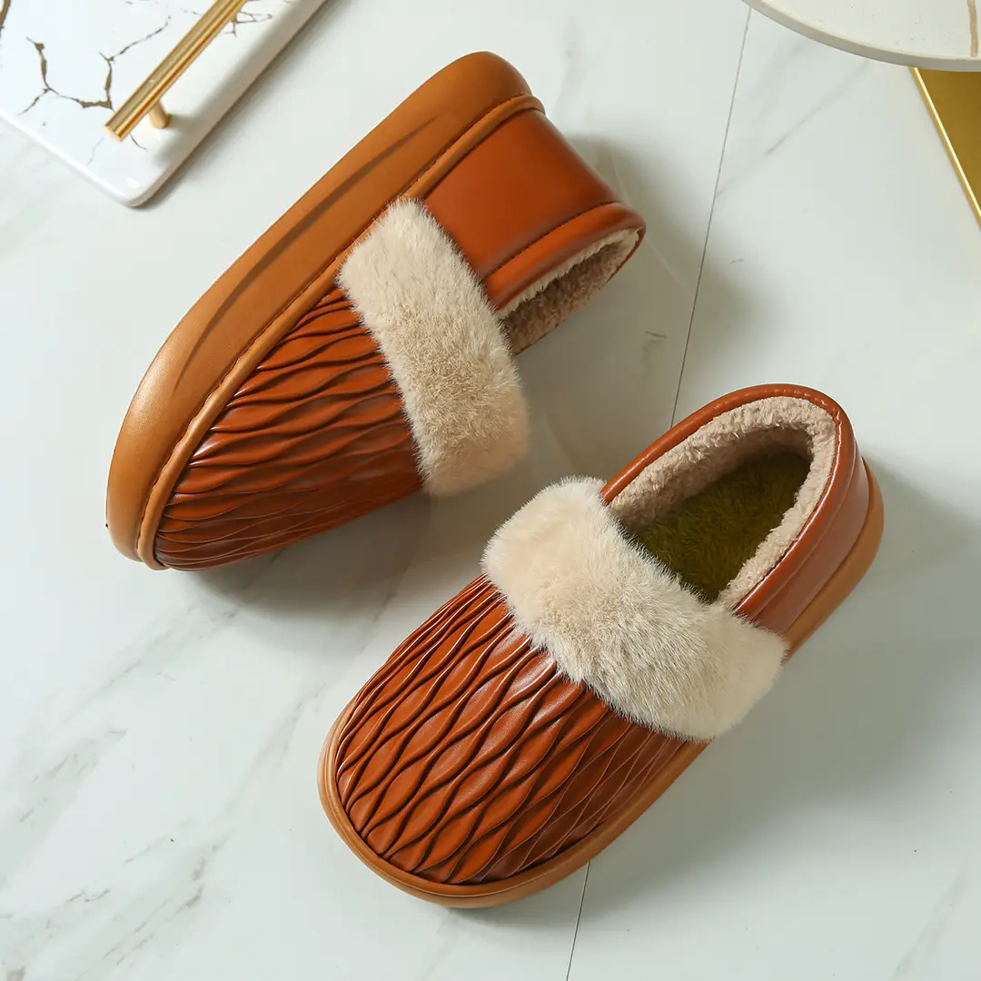 Couple Cotton Slippers with Thick Soles for Men and Women, Non-Slip Home Use, Indoor Winter Warm Wool Slippers, Home Cotton Shoes — feature 9