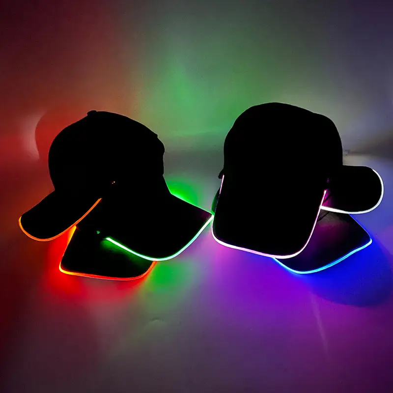 Black LED Night Running Cap with Purple Light — feature 12