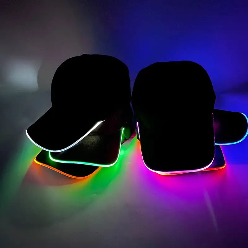Black LED Night Running Cap with Purple Light — feature 2