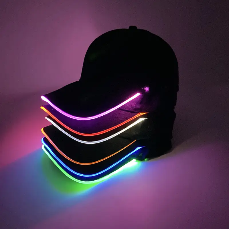 Black LED Night Running Cap with Purple Light — feature 3