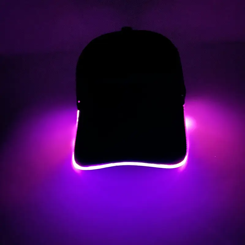 Black LED Night Running Cap with Purple Light — feature 5