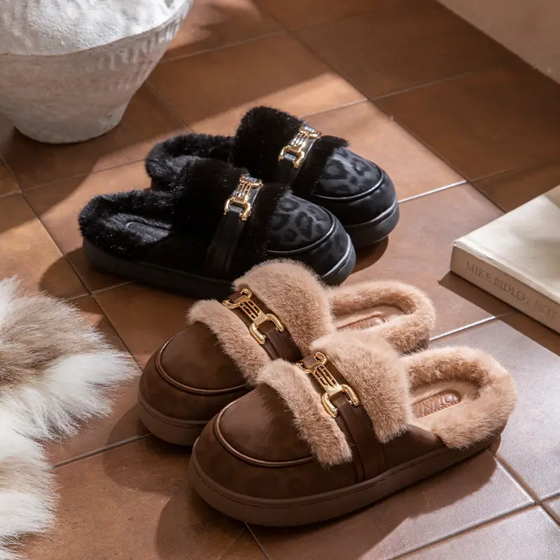 2025 Winter Plush Birkenstock Slippers for Women Brown - Image 4
