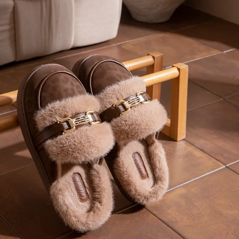 2025 Winter Plush Birkenstock Slippers for Women Brown - Image 5