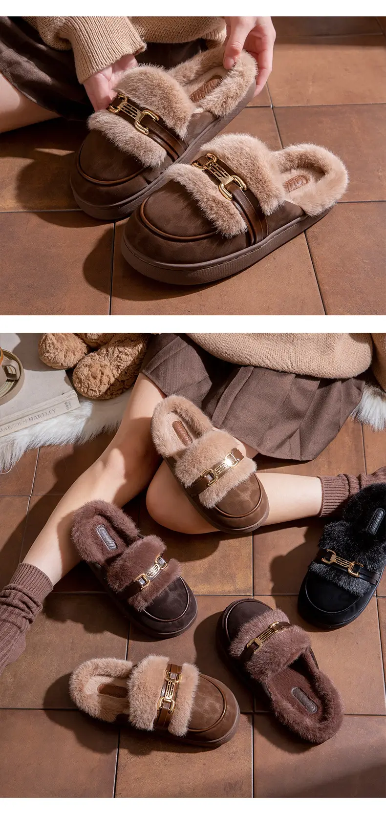 2025 Winter Plush Birkenstock Slippers for Women Brown — feature 8