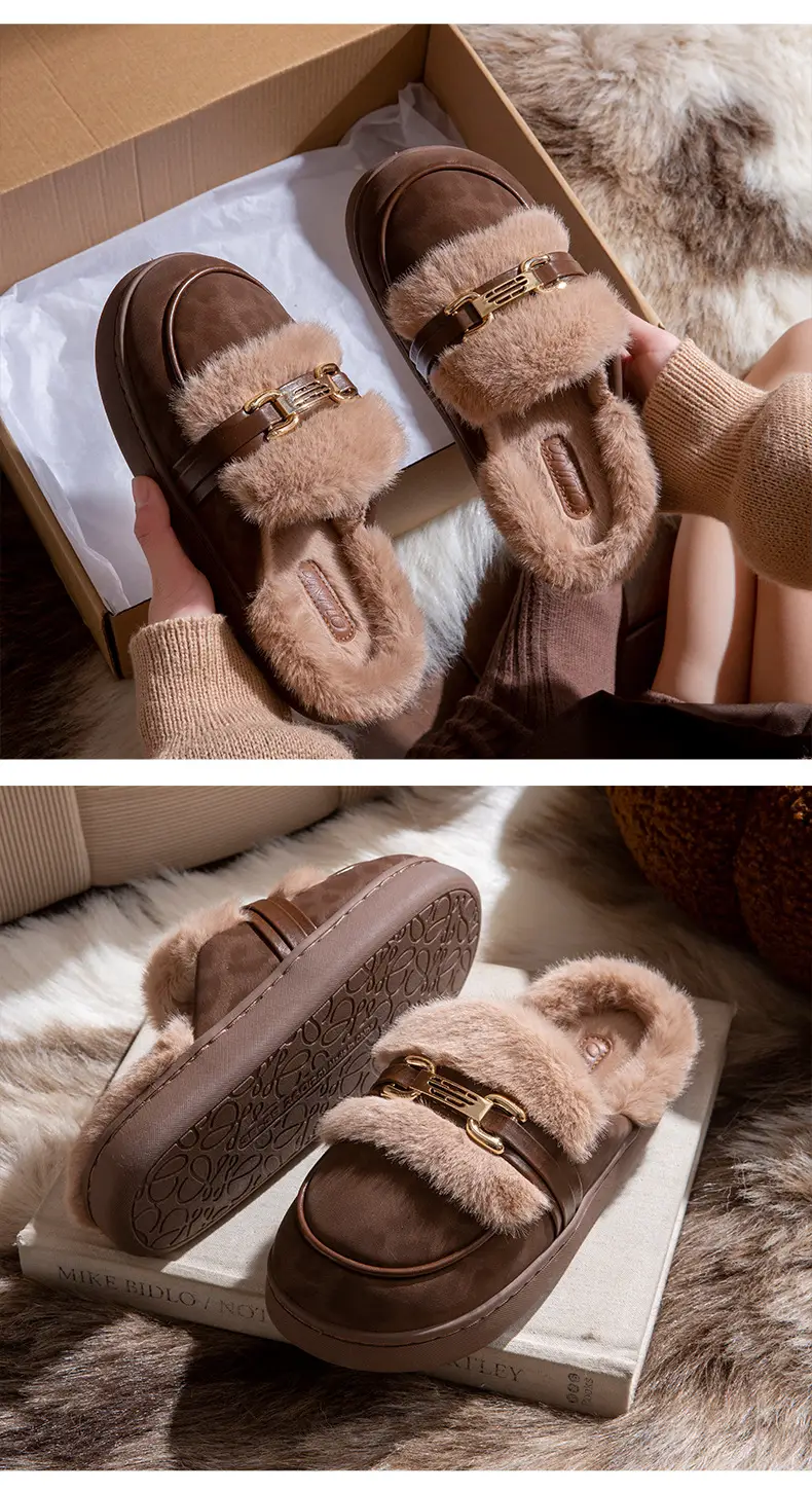 2025 Winter Plush Birkenstock Slippers for Women Brown — feature 9