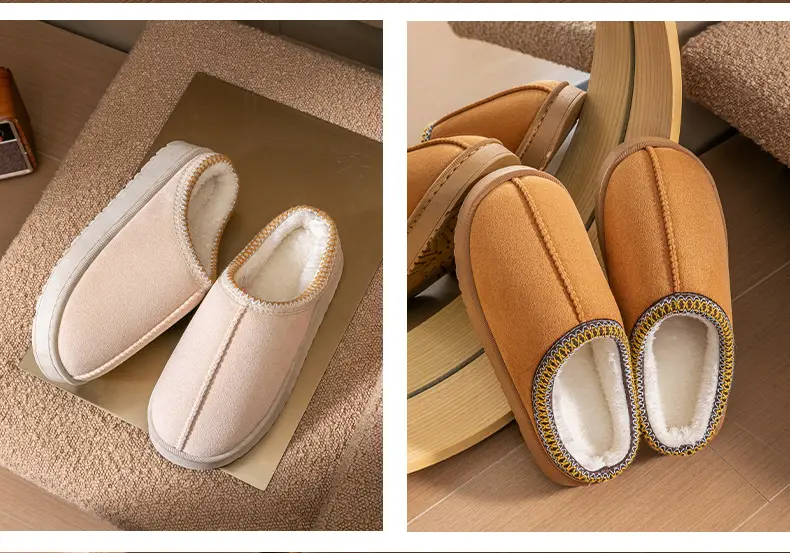 Pink New Suede Cotton Slippers for Women — feature 20