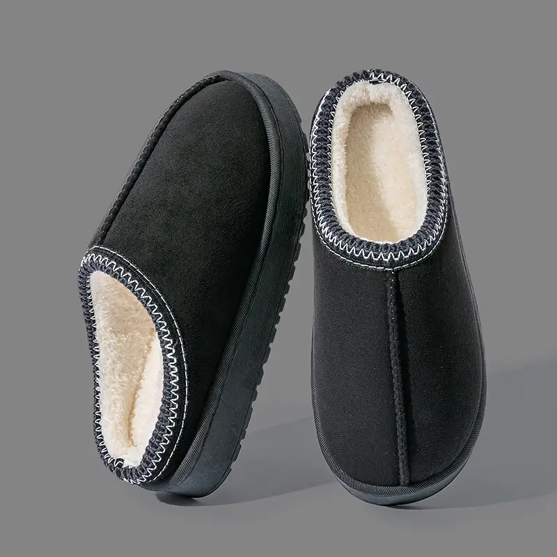 Pink New Suede Cotton Slippers for Women
