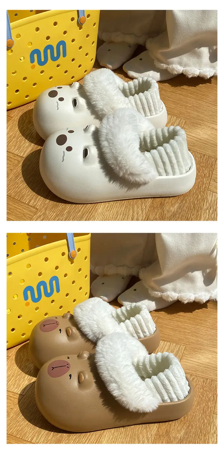 Cartoon Plush Slippers for Women Winter Warm — feature 15