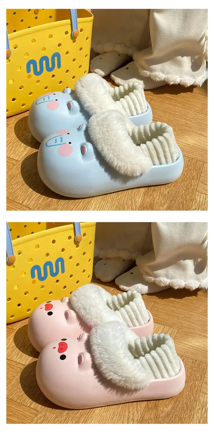Cartoon Plush Slippers for Women Winter Warm — feature 16