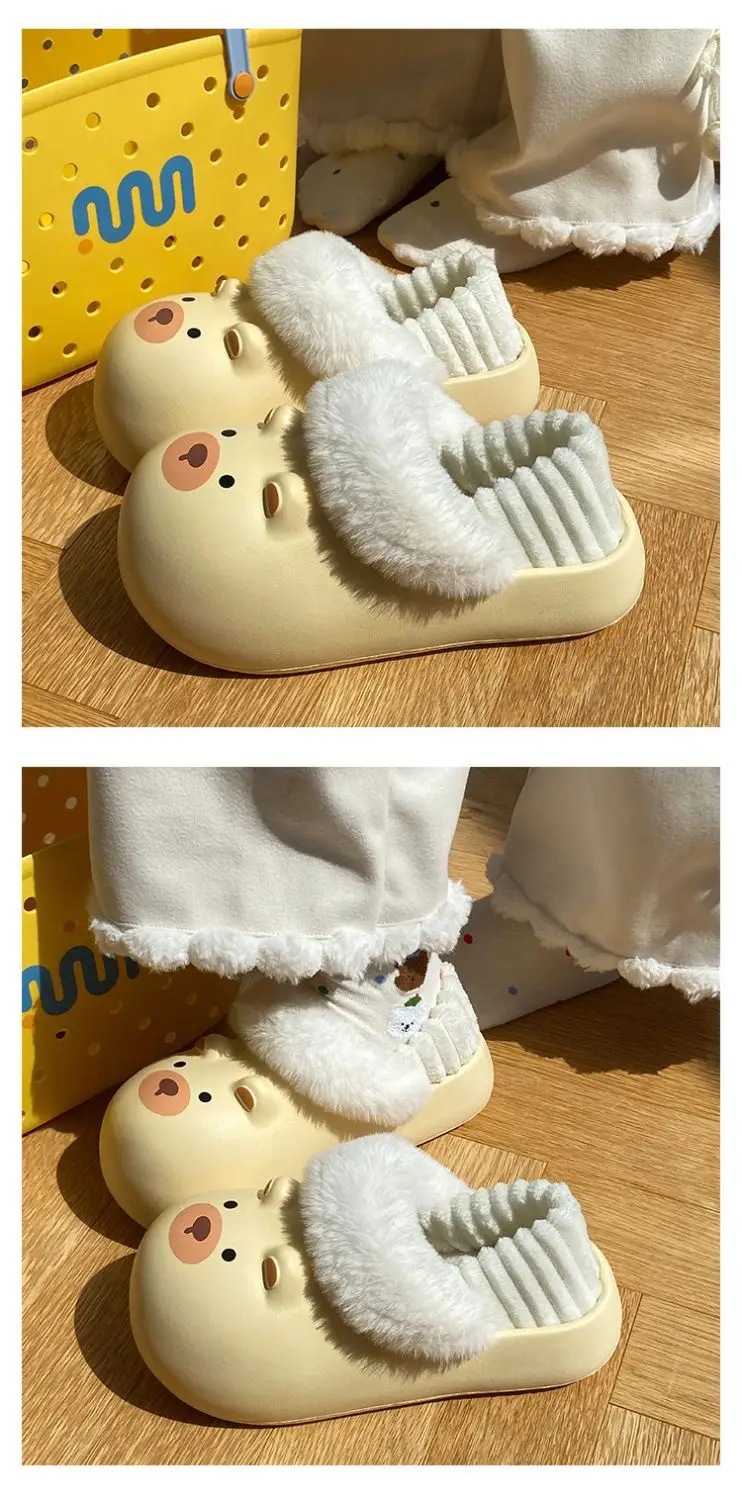 Cartoon Plush Slippers for Women Winter Warm — feature 17