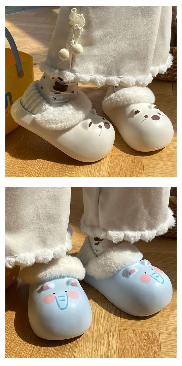 Cartoon Plush Slippers for Women Winter Warm — feature 19