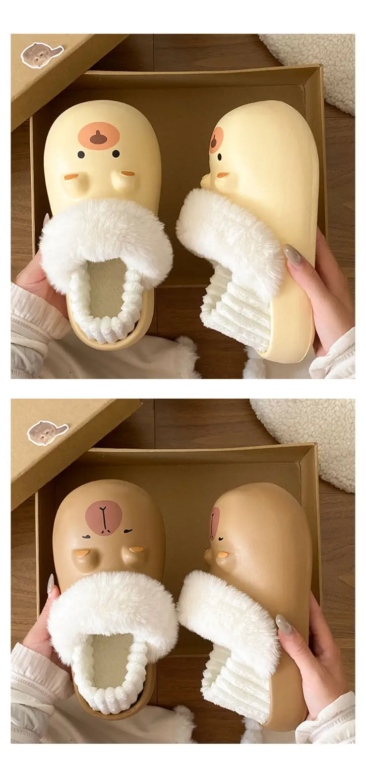 Cartoon Plush Slippers for Women Winter Warm — feature 22