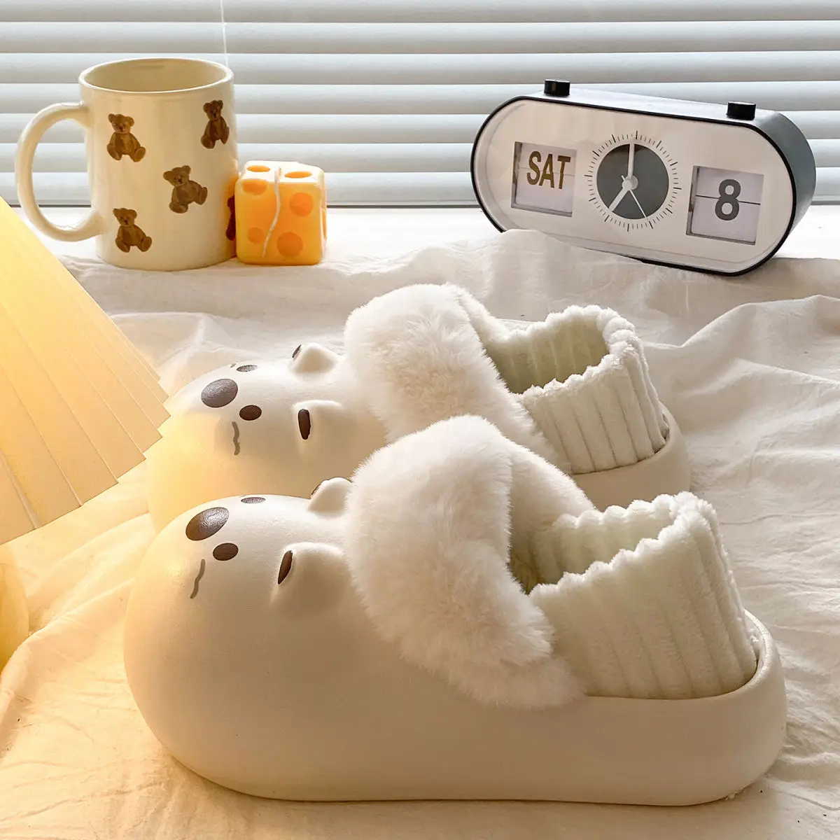 Cartoon Plush Slippers for Women Winter Warm — feature 28