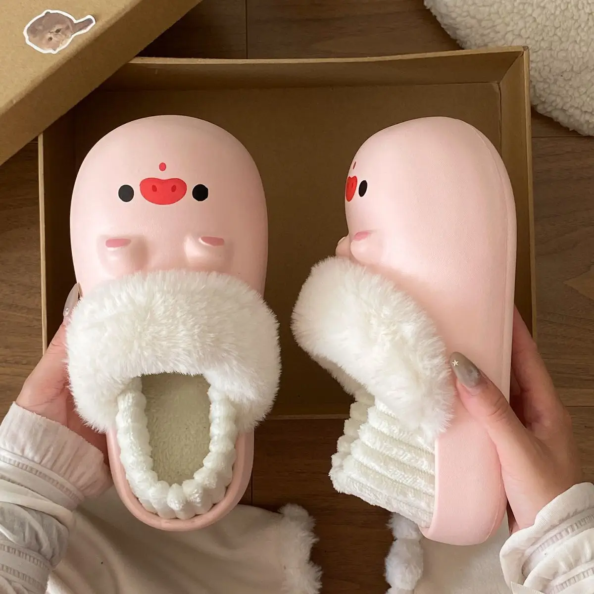 Cartoon Plush Slippers for Women Winter Warm — feature 37
