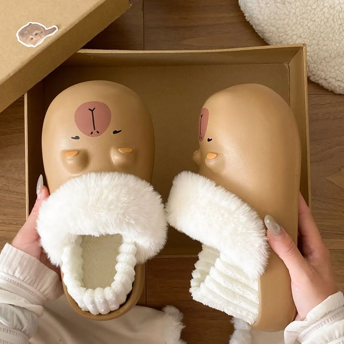 Cartoon Plush Slippers for Women Winter Warm — feature 38