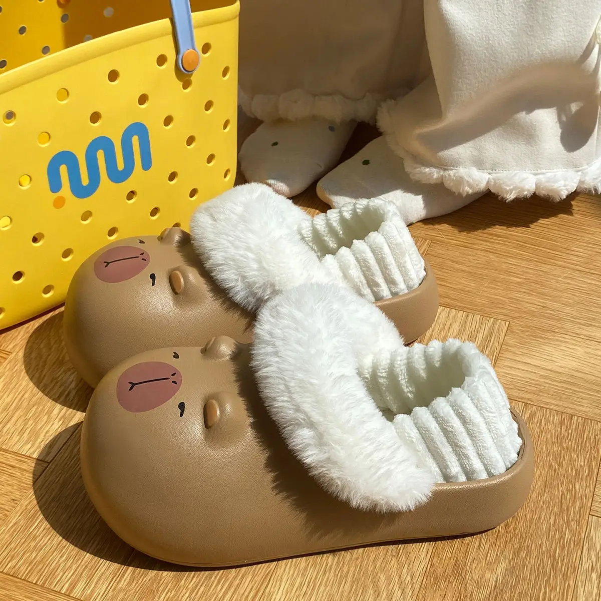 Cartoon Plush Slippers for Women Winter Warm — feature 40