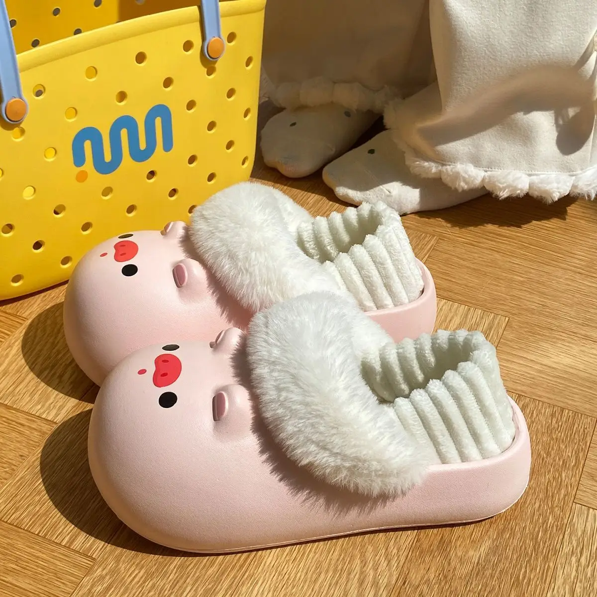 Cartoon Plush Slippers for Women Winter Warm — feature 42