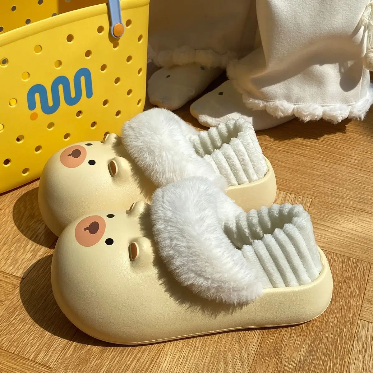Cartoon Plush Slippers for Women Winter Warm — feature 43