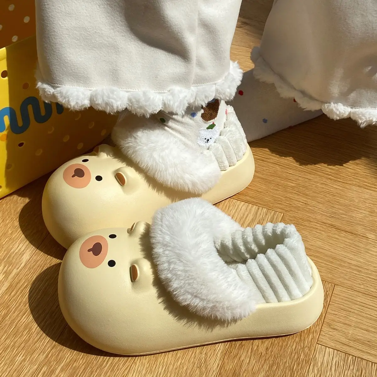 Cartoon Plush Slippers for Women Winter Warm — feature 44